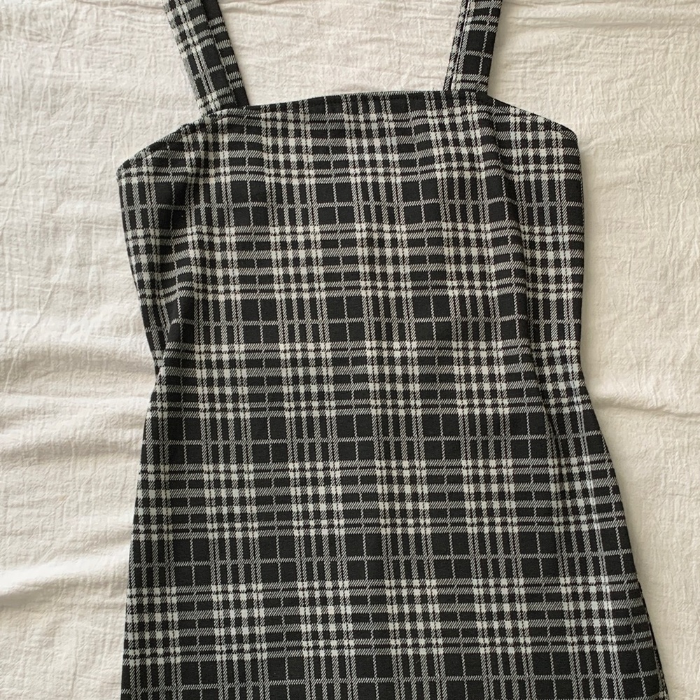 LAST CALL: Black and White Checkered Mini Dress